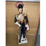 SAMSON PORCELAIN FIGURE OF A HUSSAR WITH GOLD ANCHOR MARK TO BASE 26CM HEIGHT