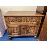 OAK LINEN FOLD PANELLED CABINET