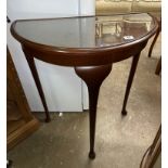 MAHOGANY DEMI LUNE HALL TABLE