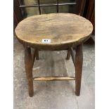19TH CENTURY RUSTIC ELM STOOL AND BAR BACK KITCHEN CHAIR