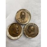 TWO RUSSIAN BRONZE MEDALLIONS 125TH ANNIVERSARY OF TCHAIKOVSKY AND THE 100TH JUBILEE ANNIVERSARY