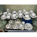 EXTENSIVE ROYAL WORCESTER EVESHAM PATTERNED TABLE SERVICE INCLUDING TUREENS AND COVERS, FLAN DISHES,