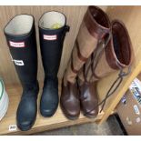 PAIR OF HUNTER WELLINGTON BOOTS SIZE 4 AND A PAIR OF CABOTSWOOD WATERPROOF BOOTS SIZE 37/4