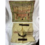 NEEDLEWORK SAMPLER UNFRAMED WORKED BY ELIZA E BROOK AGED 11 YEARS 1890 AND A 72 RECONNAISSANCE