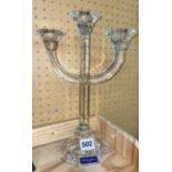 VILLEROY AND BOCH CRYSTAL CANDELABRUM WITH BOX 30CM H