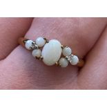 9CT GOLD OPAL DRESS RING SIZE O, 1.