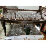 GOOD SELECTION OF BOHEMIAN LEAD CRYSTAL DRINKING GLASSES, VASES,