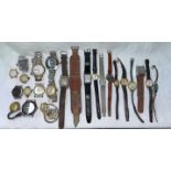 BAG OF ASSORTED WRIST WATCHES AND WATCH CASES AND PARTS