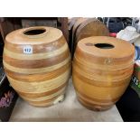 TWO STONEWARE BARREL KEGS,