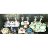 TWO CONTINENTAL DRESSING TABLE SETS, RING TRAY,