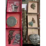 THREE BOXED KIRKS FOLLY COSTUME JEWELLERY PIECES, BROOCHES,
