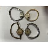LADIES STERLING & SMITHS WRIST WATCHES ON EXPANDING BRACELET STRAPS
