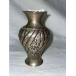 900 CONTINENTAL SILVER BALUSTER WRYTHEN FLORAL VASE