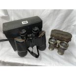 PAIR OF PRINZ 10X50 BINOCULARS AND A PAIR OF FIELD GLASSES IN CASE