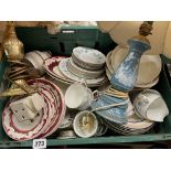 CRATE - COLCLOUGH BONE CHINA PART TEASET, GREEN AND CO PLATES AND TUREENS,