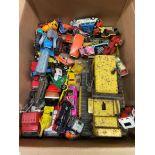 BOX OF PLAYWORN DIECAST MODEL CARS BY MATCHBOX,