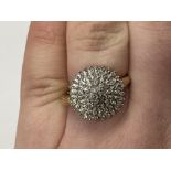 9CT GOLD DIAMOND CHIP CLUSTER DRESS RING SIZE P, 4.