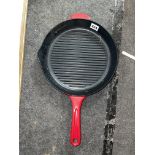 CHERRY RED ENAMEL AGA FRYING SKILLET