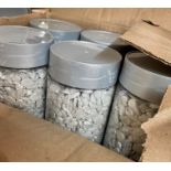 THREE BOXES OF TUBES OF MIRROR GRANULATE AND POTS OF DECORATIVE GRAVEL