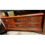 REPRODUCTION MAHOGANY FAUX DRAWER MEDIA CHEST H- 47CM W- 92CM D- 50CM