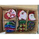 BOX OF SEQUINNED BAUBLE GIFTBOXES