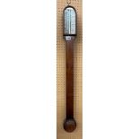 EARLY 19TH CENTURY WALNUT CASED STICK BAROMETER B.