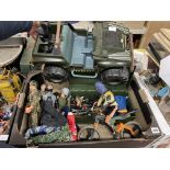 CARTON - ACTION MAN DOLLS AND VARIOUS UNIFORMS AND ACCESSORIES,