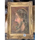 20TH CENTURY OIL ON BOARD PORTRAIT OF A GENTLEMAN IN GILDED FRAME