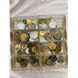 EIGHT DRAWER MINIATURE CHEST OF POCKET WATCH AND WRIST WATCH FACES,
