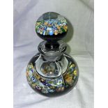 SCOTTISH MILLEFIORE BOTTLE AND STOPPER PAPERWEIGHT