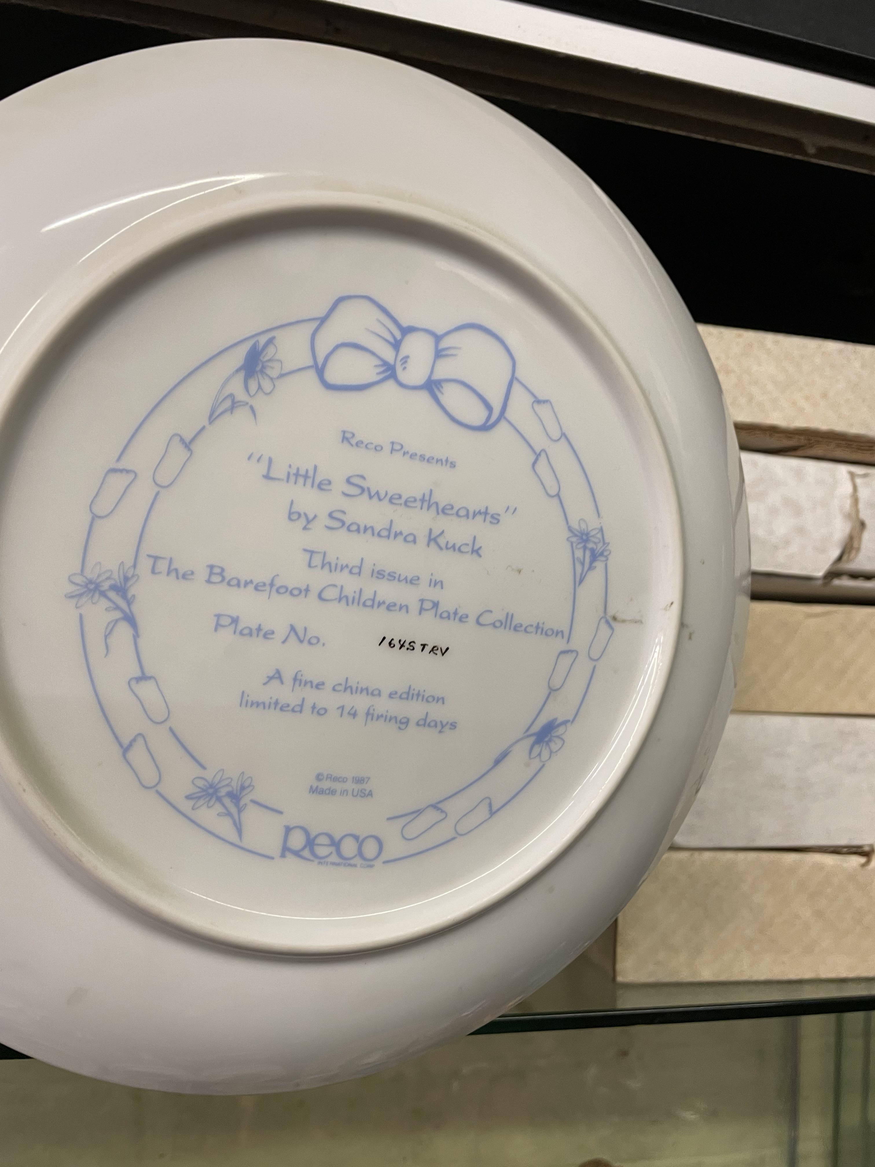 LIMITED EDITION PLATES LITTLE SWEET HEARTS BY SANDRA KUCK - Image 2 of 2