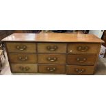 19TH CENTURY MAHOGANY ESTATE OFFICE NINE DRAWER FILING CHEST