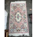 CHINESE PINK FLORAL FRINGED CARPET