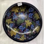 ROYAL STANLEY WARE JACOBEAN SHALLOW DISH DECORATED WITH FRUIT AND LEAVES