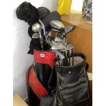 TWO BAGS OF VARIOUS OF GOLF CLUBS - DUNLOP, WILSON,