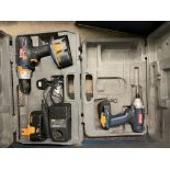 CASED RYOBI 18 VOLT CORDLESS DRILL AND ONE OTHER