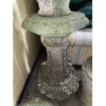 STONEWORK OCTAGONAL BULBOUS SUN DIAL PEDESTAL