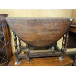 18TH CENTURY STYLE OAK GATELEG TABLE WITH END DRAWERS