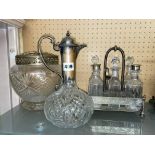 PLATED HOBNAIL CLARET JUG,