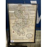 ANTIQUARIAN MAP OF BEDFORDSHIRE BY EMAN BOWEN