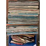 LARGE BOX OF VINYL LPS, SINGLES,