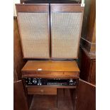 TEAK CASED VINTAGE STEREO RADIOGRAM WITH SPEAKERS