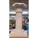 WHITE POTTERY CORINTHIAN PLANTER STAND