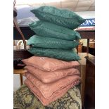 TERRACOTTA AND GREEN MOIRE SCATTER CUSHIONS