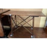 ARTS AND CRAFTS GODWIN INSPIRED PROVINCIAL FRUIT WOOD CROSS STRETCHER TABLE