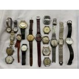 BAG OF LADIES AND GENTS VARIOUS PLATED WRIST WATCHES AND STRAPS