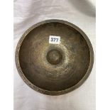 BRONZE ENGRAVED ISLAMIC SHALLOW DOMED BOWL