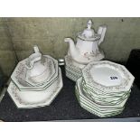 ETERNAL BEAU TEAPOT AND OCTAGONAL SIDE PLATES AND BOWLS