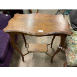 RED UPHOLSTERED FOOTSTOOL,