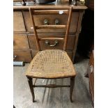 VICTORIAN BEECH BERGERE CANED BEDROOM CHAIR AND OTHERS